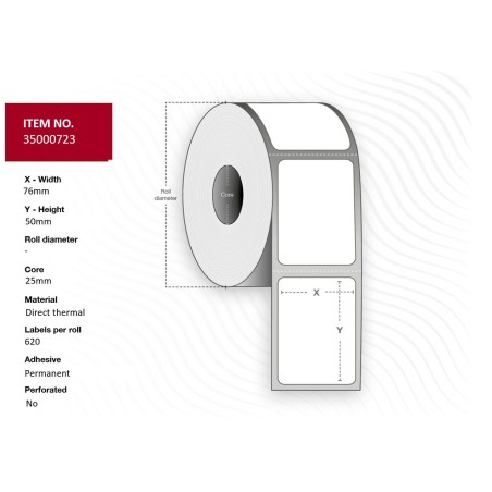 "High-Quality Capture Label 76x50 - Core 25 White | Reliable & Durable | SKU: 35000723"